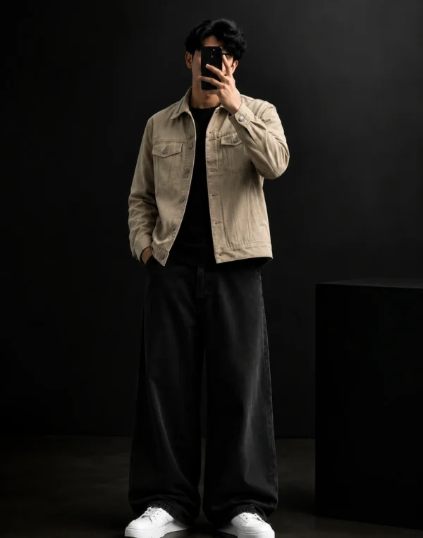Men's Premium Denim Jacket with Black Jeans