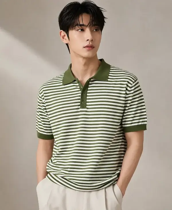 Premium Striped Polo T-Shirt